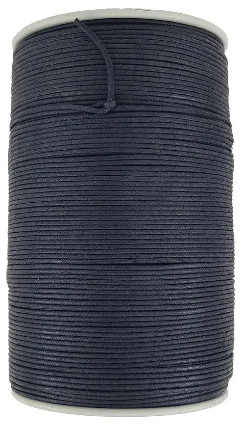 Black Wax cotton crafting wire cord 1.0 mm thick.