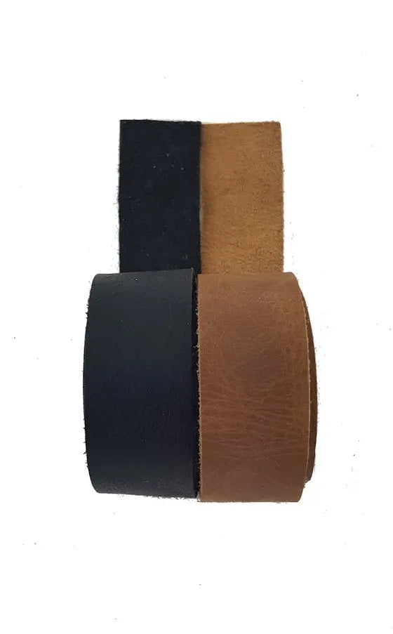 Leather Cord Strips Black & Brown 64 cm long 25 mm wide justlacesshop