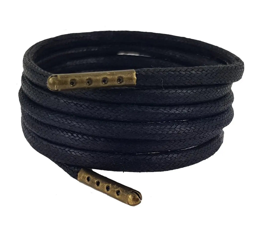 Black heavy duty wax cotton laces