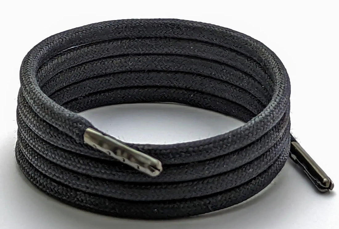 Black wax cotton shoelaces and Boot laces