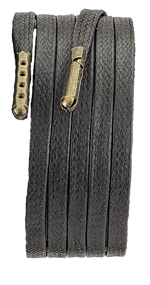 Brown Flat 4 mm wide wax cotton shoelaces & Boot Laces