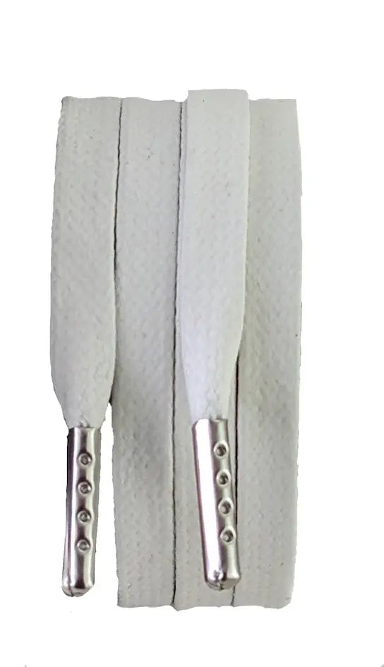 White flat 10 mm wax cotton shoelaces and Boot laces