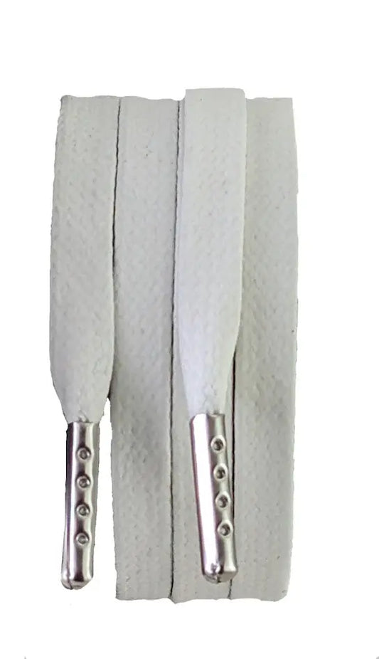 White flat 10 mm wax cotton shoelaces and Boot laces
