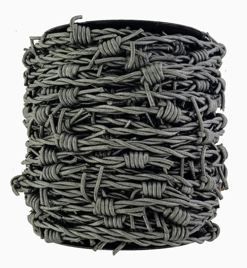 Fake barbed wire made from leather looks just like the real thing