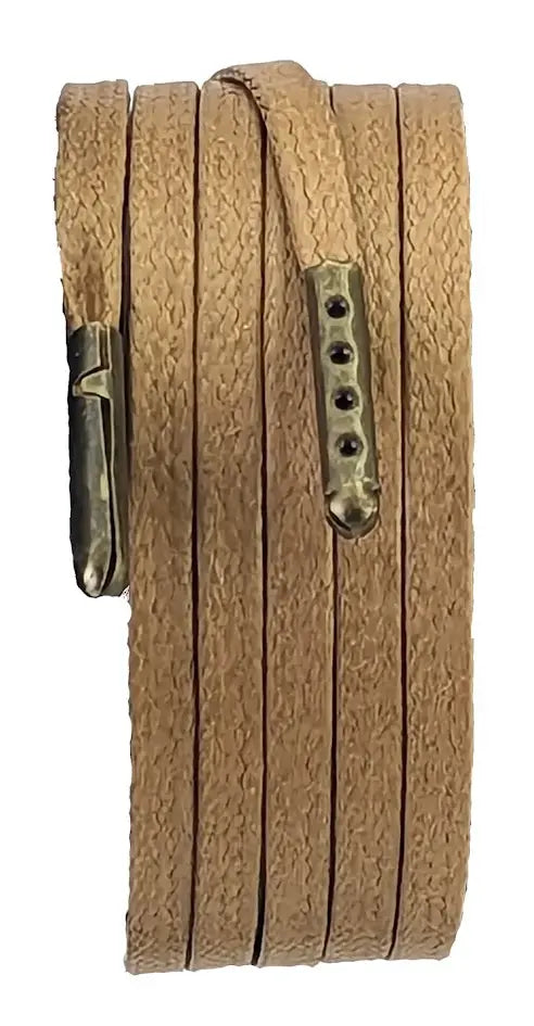 Flat light Brown wax cotton shoelaces & BooT Laces 4 mm wide