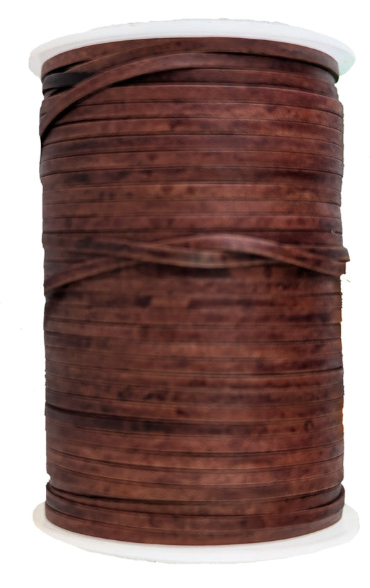 Leather Cord flat 3 mm X 1.0 mm Peanut brown Just laces and Leather craft cords