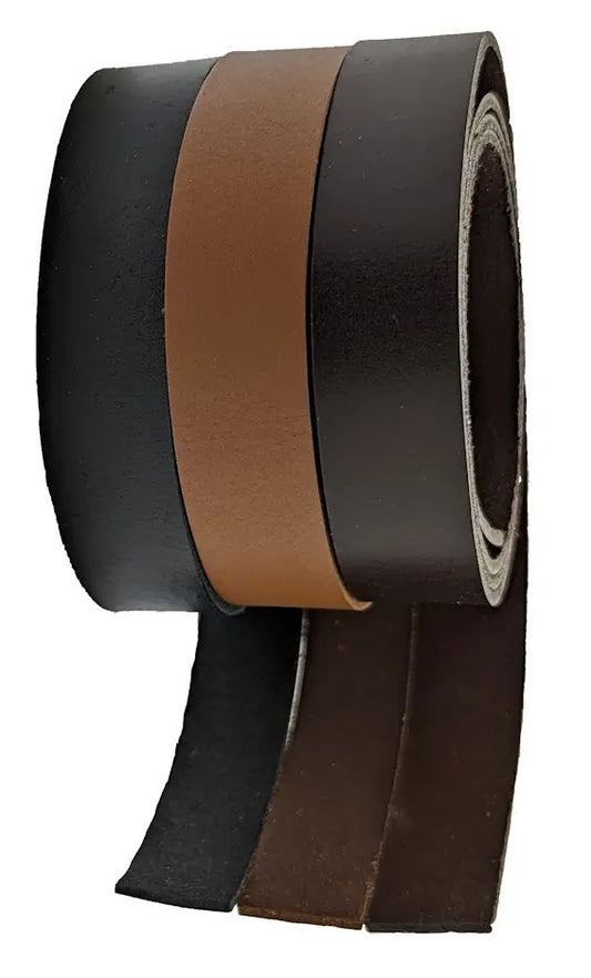 Leather srips 20 mm wide flat leather 1 meter lengths Black Brow Dark Brown.