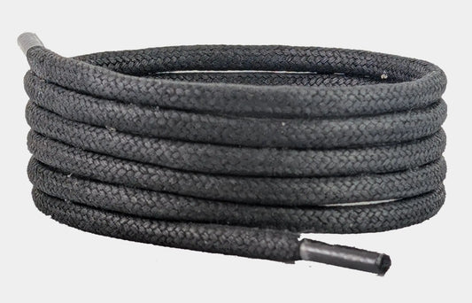 Shoelaces & Boot laces120 cm 5 mm round waxed Cotton Black justlacesshop