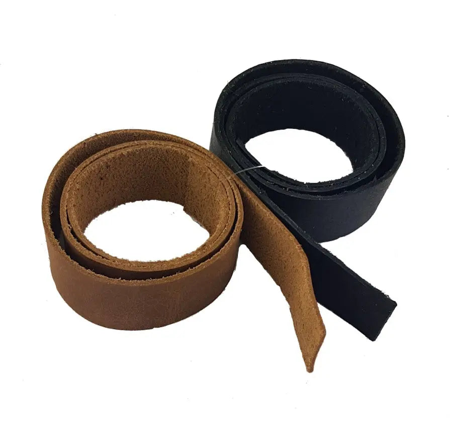 Leather Cord Strips Black & Brown 64 cm long 25 mm wide justlacesshop