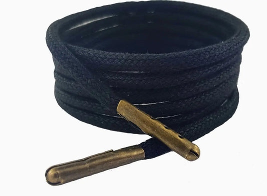 Shoelaces Black Wax cotton  Oval 100 cm
