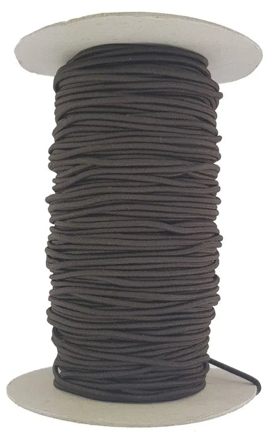 Brown bungee elastic cord 3 mm round.