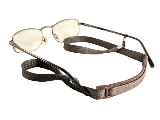 Glasses & Sunglasses with a leather neck strap 