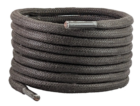 Boot laces Brown waxed cotton Laces 180cm 5mm round justlacesshop