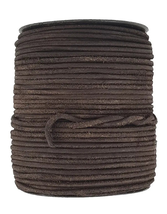 Dark Brown 3 mm Round Leather Cord 2,3,4.5.10 Meter Lengths jtcraftingshop
