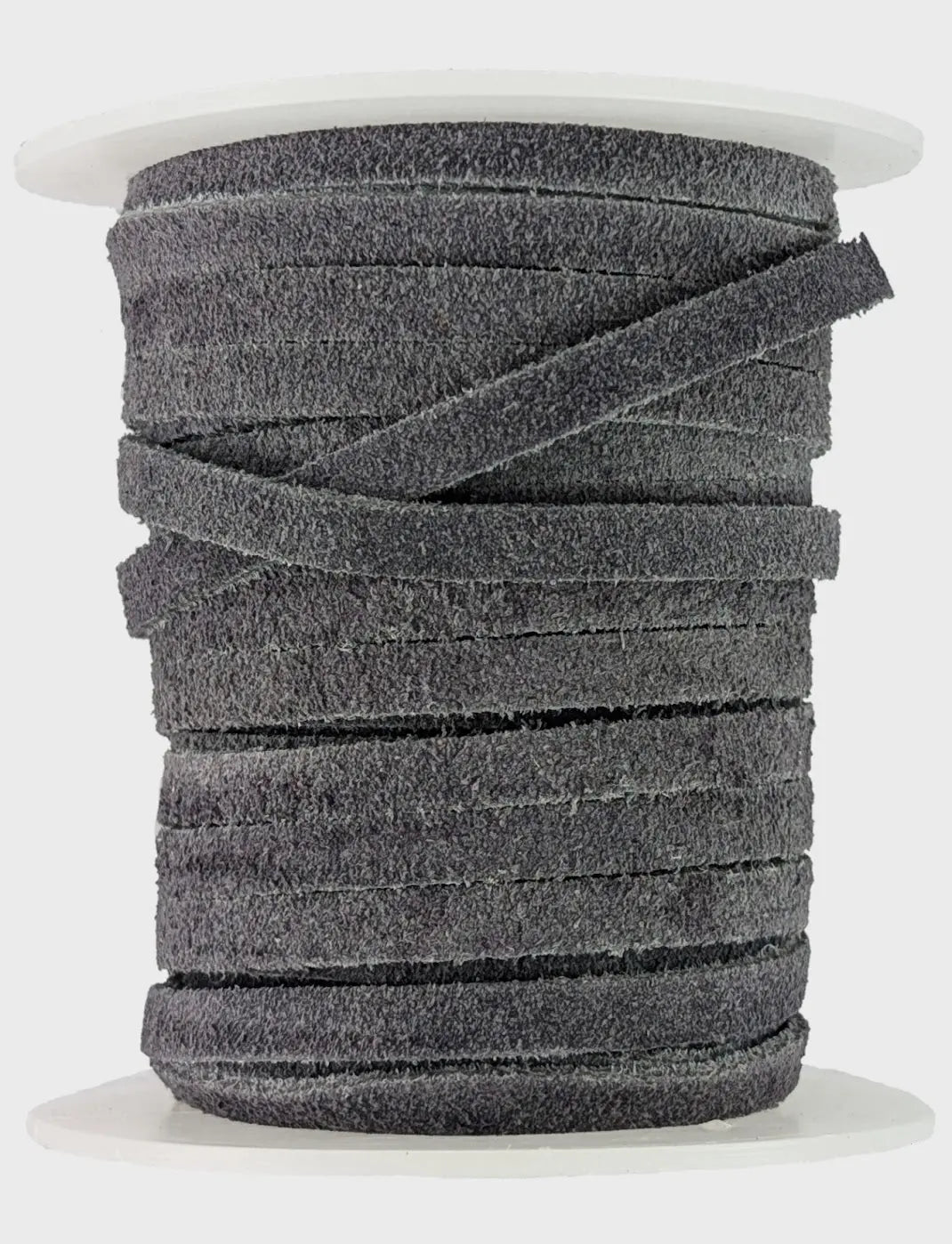 Grey Flat suede Leather cord  5 mm wide justlacesshop