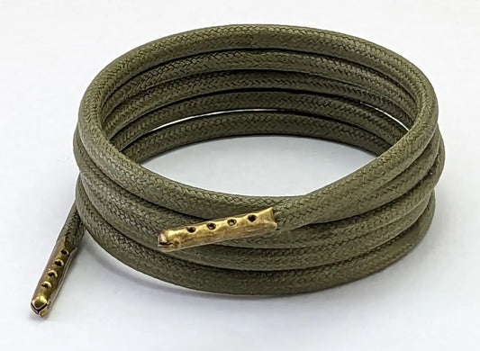 Green wax cotton laces  mm round shoelaces & Boot laces