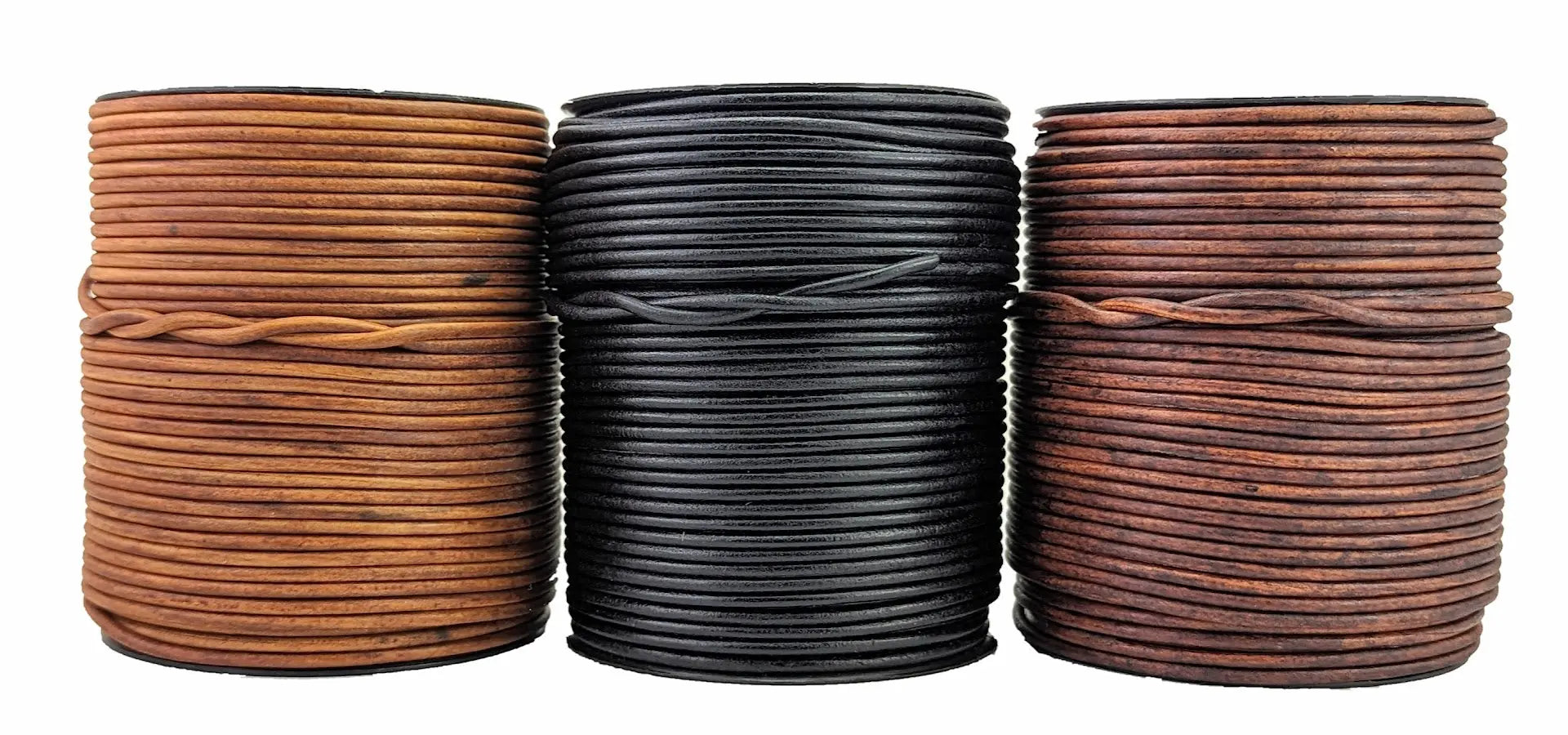 Light Brown Black & Brown 3 mm round craft cord wire full rolls jtcraftingshop