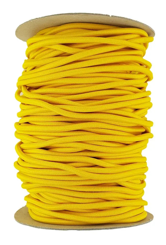 Yellow Elastic Cord 5 mm round diameter sold in lengths of 2,3,4,5, Metre lengths jtcraftingshop