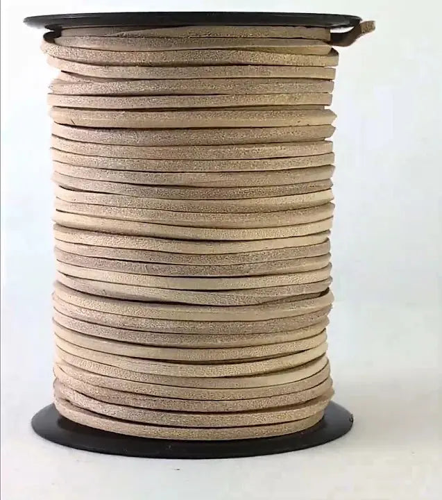 Natural Tan leather cord lace 3 mm Square justlacesshop