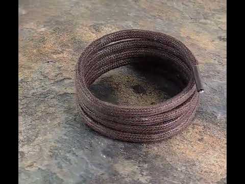 Brown wax cotton shoelaces and Boot laces 5 mm round.