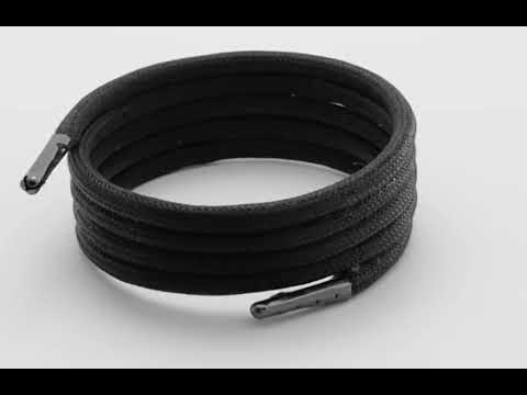 Black cotton shoelaces and boot laces
