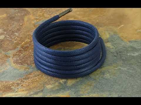 Navy wax cotton shoelaces & Boot laces 4 mmround