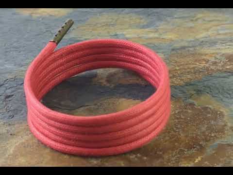 Red 4 mm wax cotton Shoelaces & Boot laces .
