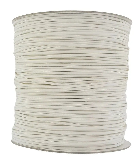 White 3 mm diameter round elastic cord Bleach white 250 metres jtcraftingshop